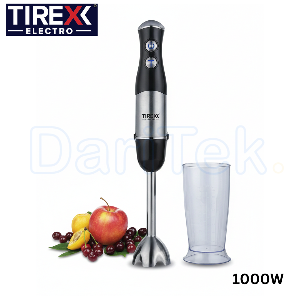 Bras Mixeur En Inox 1000W 2 Vitesses avec Tasse 600 mL - Tirexx BRCN1300