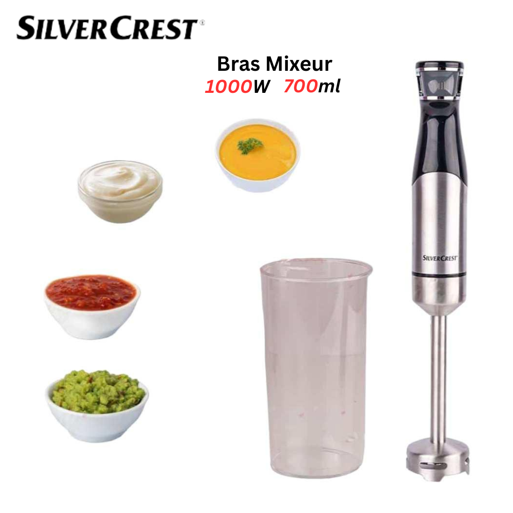 Bras Mixeur 1000W 700ml Inox SilverCrest HB6412A