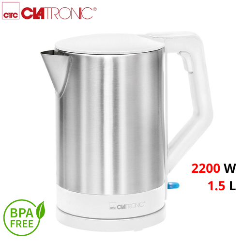Bouilloire Électrique Sans Fil En Inox 2200W 1.5L - Clatronic WKS 3692 – Image 2
