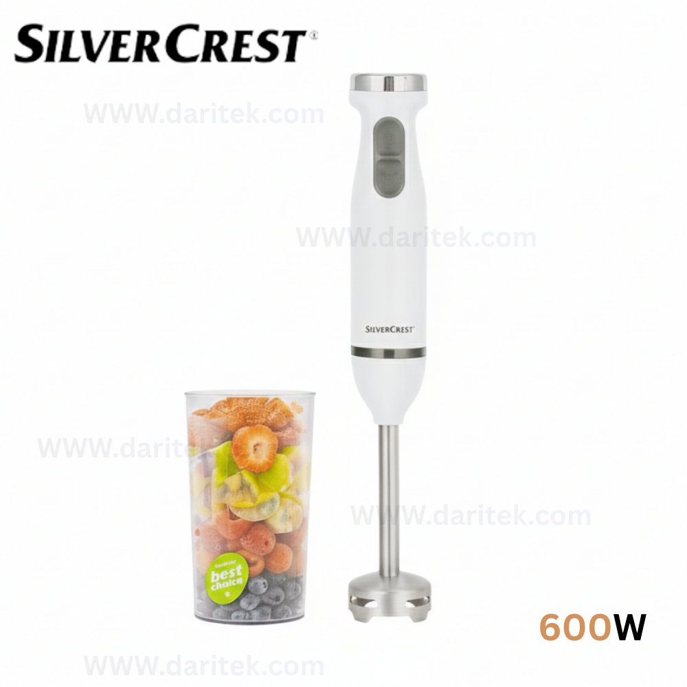 Bras Mixeur Inox 600W Avec Tasse - SilverCrest HB6079B-N