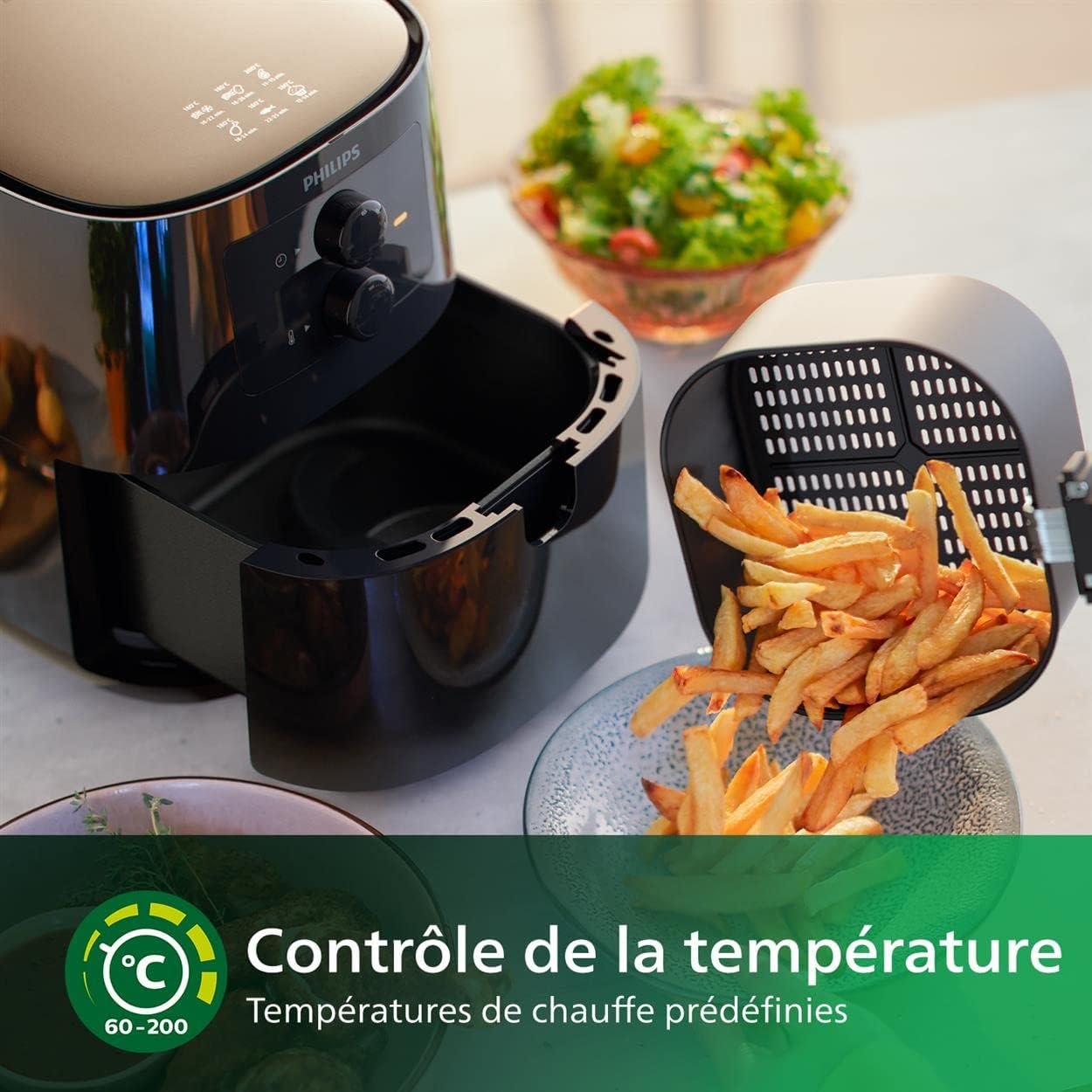 Friteuse Air Fryer sans huile 4.1L 1400W Avec 12 Modes Et 7 Programmes De Cuisson Philips Essential HD9200 – Image 6