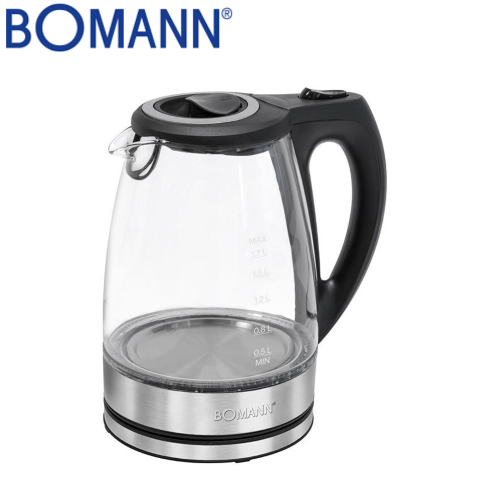 Bouilloire Electrique Sans Fil En Verre 1.7L 2200W - Bomann WKS 6032 G CB