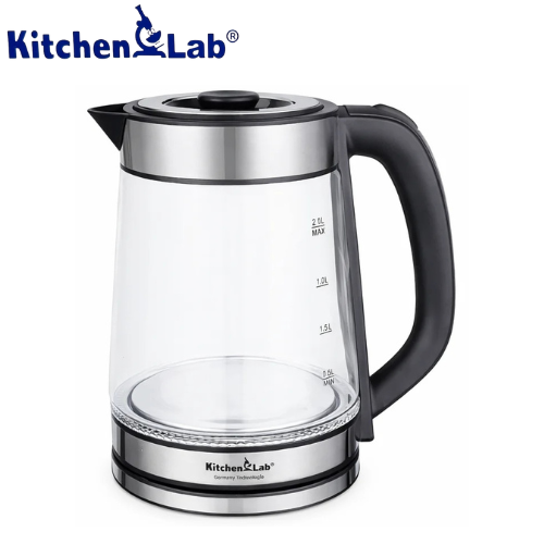 Bouilloire Électrique Sans Fil En Verre 1500W 2L - KitchenLab KT-B001