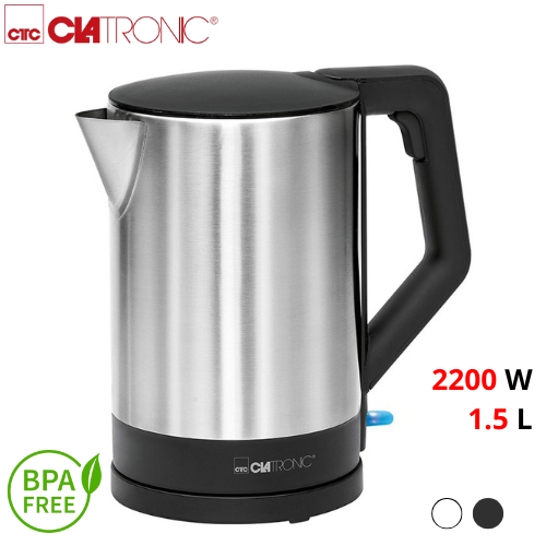 Bouilloire Électrique Sans Fil En Inox 2200W 1.5L - Clatronic WKS 3692