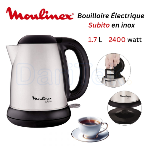 Bouilloire Électrique Sans Fil En Inox 1.7L 2400W Avec Filtre Amovible - Moulinex Subito Select BY540D10