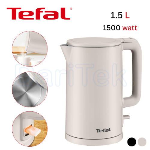 Bouilloire Electrique Sans Fil 1500W 1.5L Intérieur Inox - Tefal Thermo Protect KO140