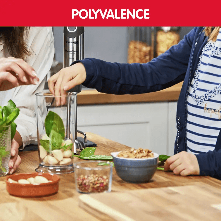 Bras Mixeur 3en1 Plongeant 1000W et 10 Vitesses avec Hachoir et Verre doseur INOX QuickChef Moulinex DD655810 – Image 5