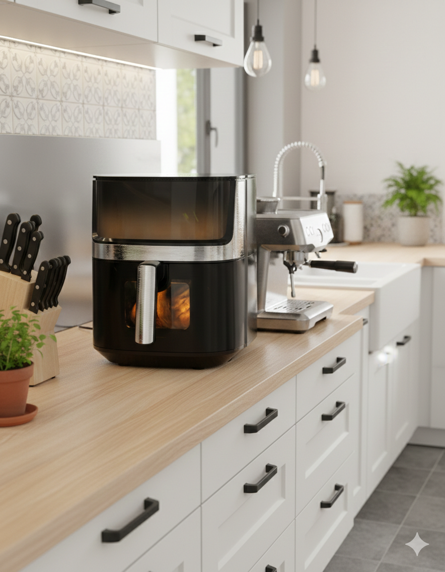 Friteuse Air Fryer Sans Huile 6.5L 1700W Avec Fenêtre -Bergmann BAF 8600 – Image 3