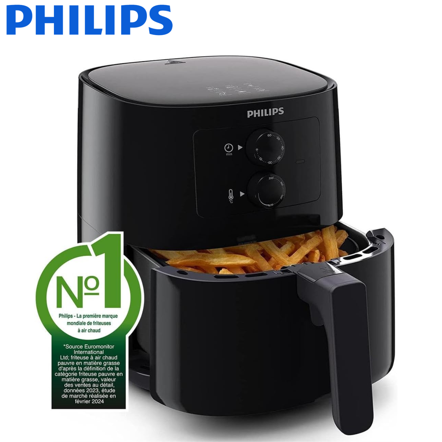Friteuse Air Fryer sans huile 4.1L 1400W Avec 12 Modes Et 7 Programmes De Cuisson Philips Essential HD9200