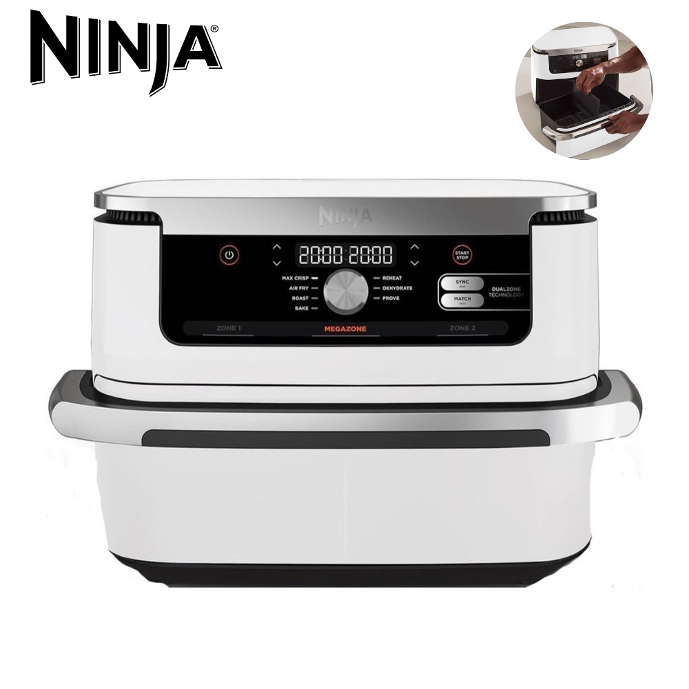 Friteuse Air Fryer sans huile 10.4L 2470W 7 Programmes Dual Zone avec Separateur - Ninja Foodi Flexdrawer AF500EUWH