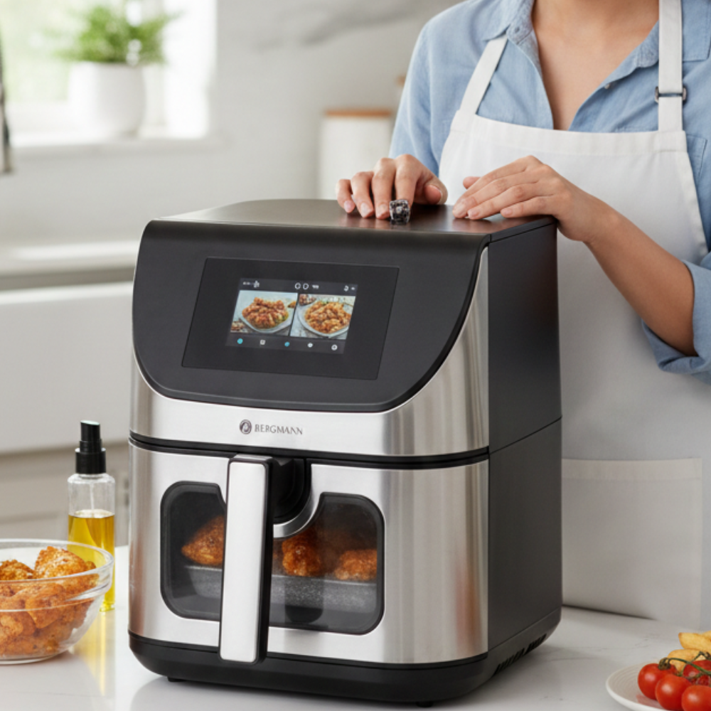 Friteuse Air Fryer Sans Huile 8L 2200W Double Resistance Façade En Inox - BAF 9002 – Image 2