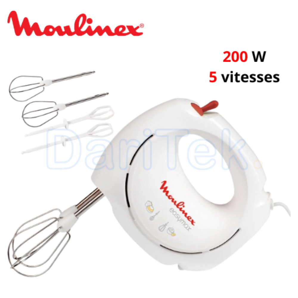 Batteur électrique 200W 5 vitesses - Moulinex Easymax HM2501B1