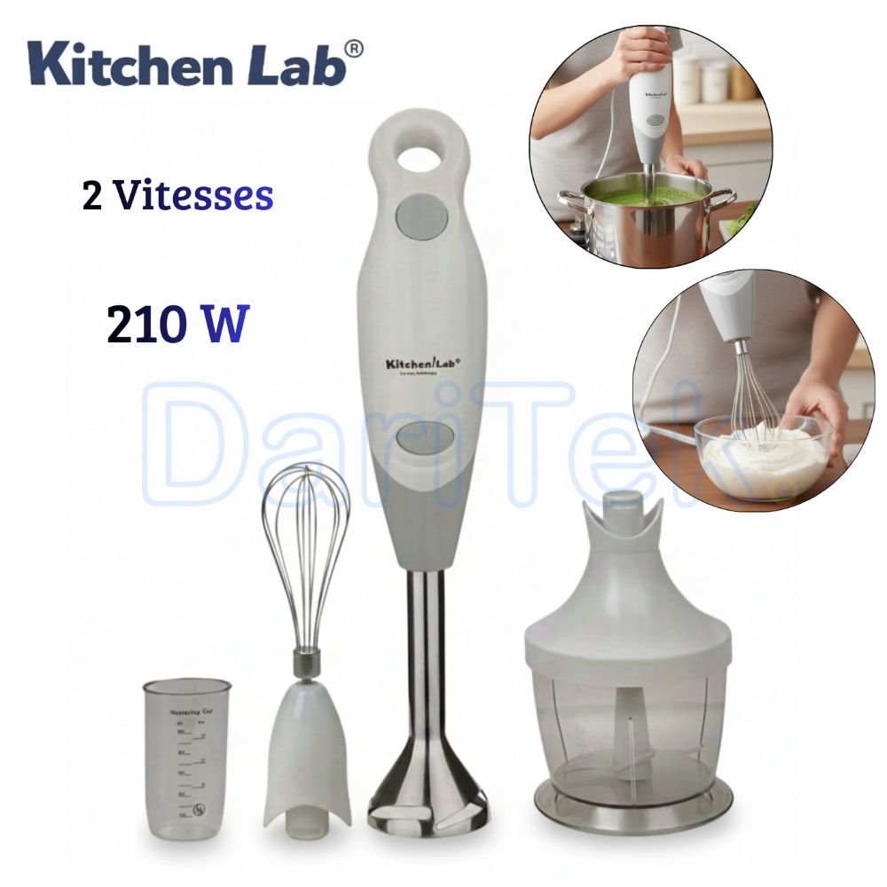 Bras Mixeur Plongeant 4En1 - 210W 2 Vitesses Kitchen Lab KT-H-007A