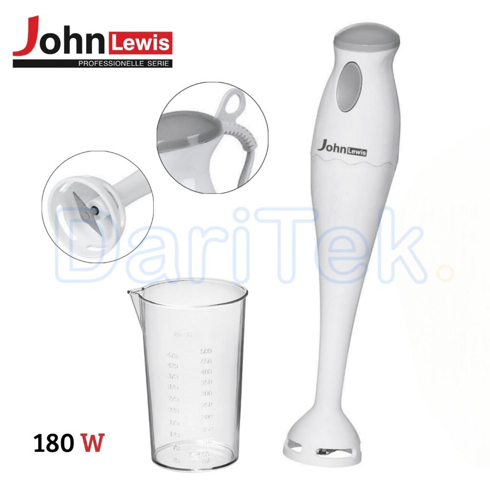 Bras Mixeur Plongeant 180W Lames Inox avec Verre Doseur - John Lewis HM168