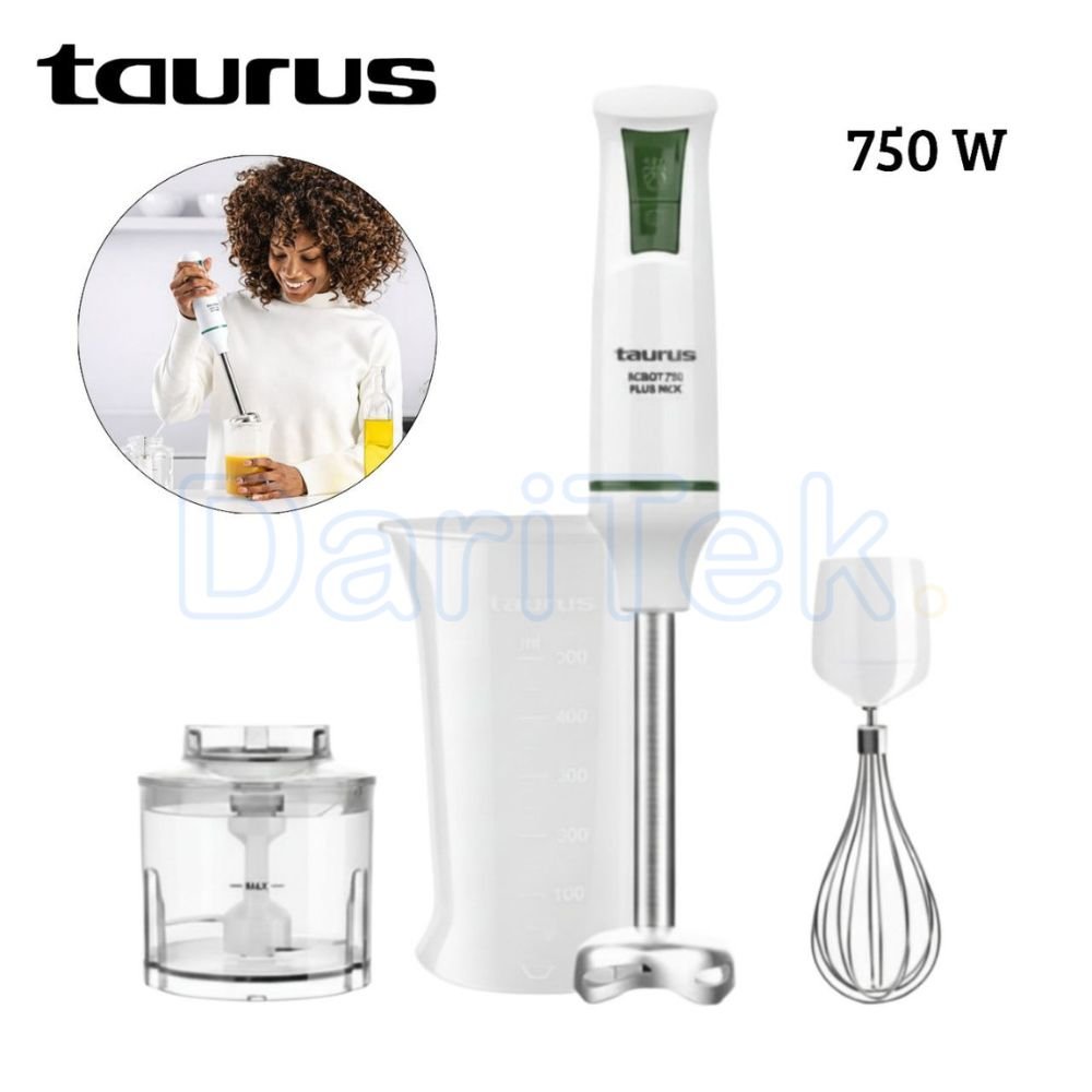Bras Mixeur Plongeant 3en1 750W 2 Vitesses avec Turbo - Taurus ROBOT 750 PLUS INOX