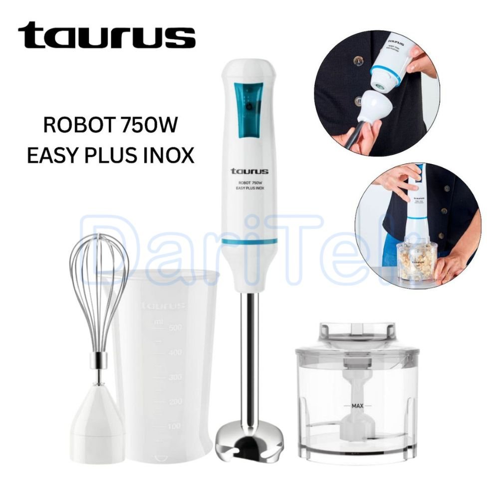 Bras Mixeur Plongeant 3en1 750W 1 Vitesse - Taurus ROBOT 750 EASY PLUS INOX