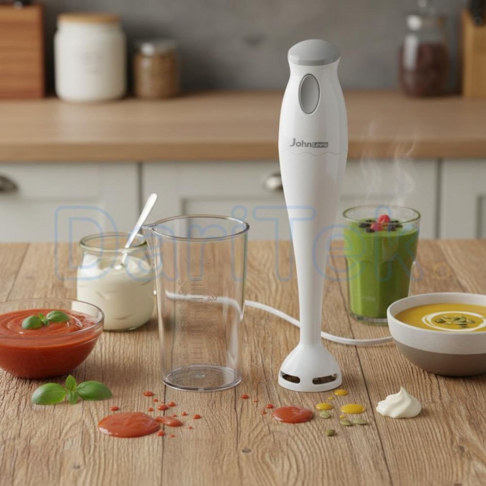 Bras Mixeur Plongeant 180W Lames Inox avec Verre Doseur - John Lewis HM168 – Image 2