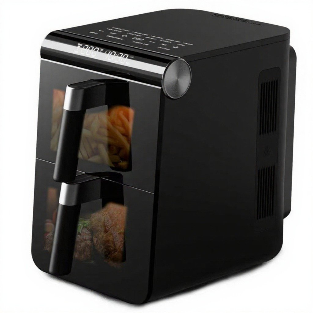 Friteuse Air Fryer Sans Huile 11L 1700W Double Bac Vertical Avec Fenêtre - Bergmann BAF 7004 – Image 2
