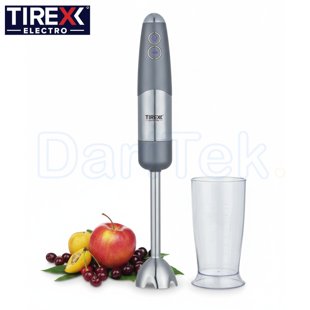 خلاط يدوي من الفولاذ المقاوم للصدأ بقوة 1000 واط وسرعتان مع كأس 600 مل – Tirexx BRCN1200 - الصورة 6