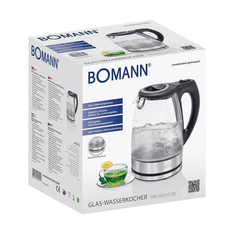Bouilloire Electrique Sans Fil En Verre 1.7L 2200W - Bomann WKS 6032 G CB – Image 5