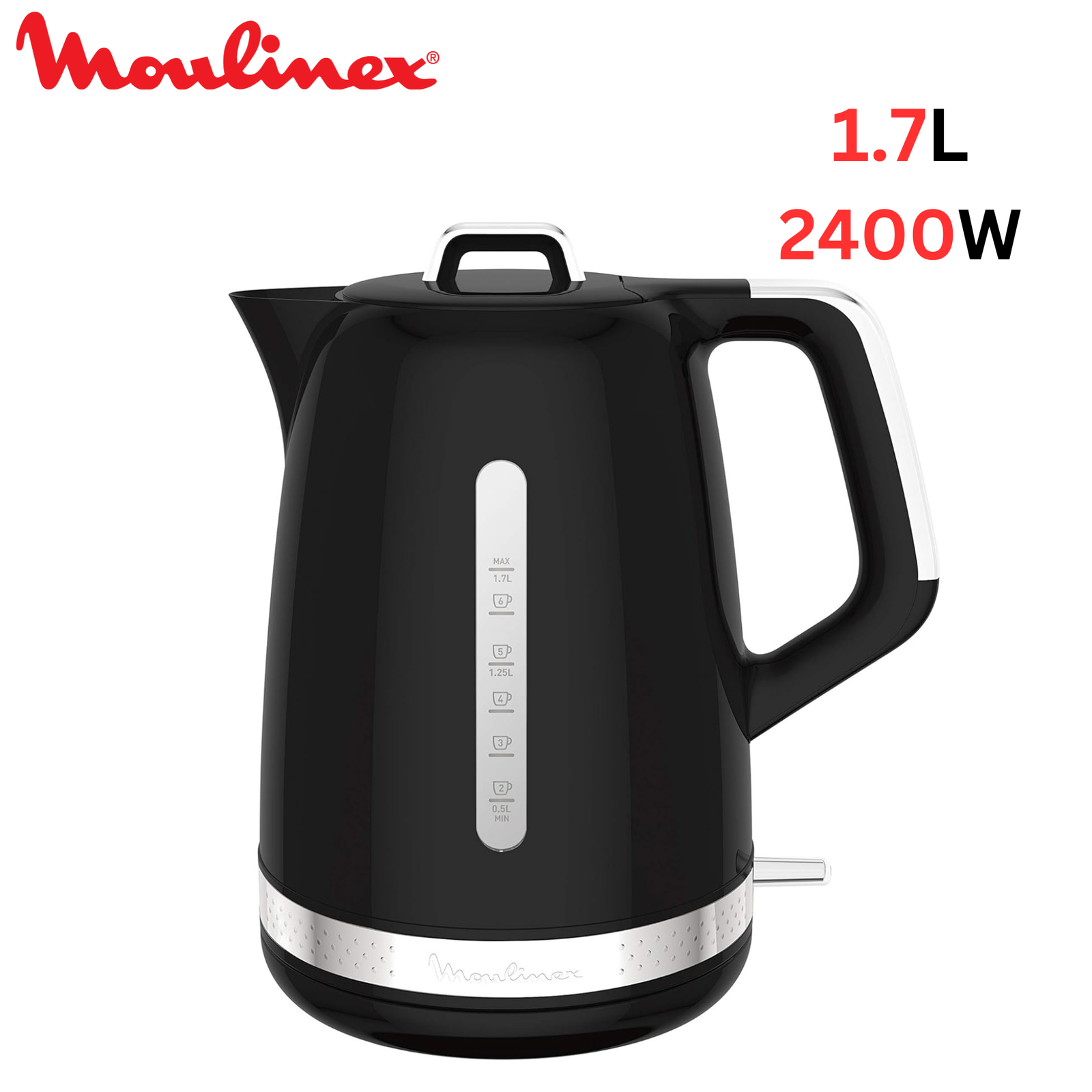 Bouilloire Electrique Sans Fil 1.7L 2400W - Moulinex Soleil BY320B