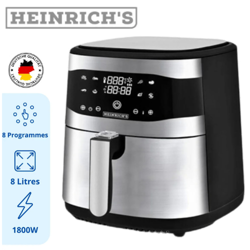 Friteuse Air Fryer Sans Huile 8L 1800W 8 Programmes Heinrich's HFR 8205