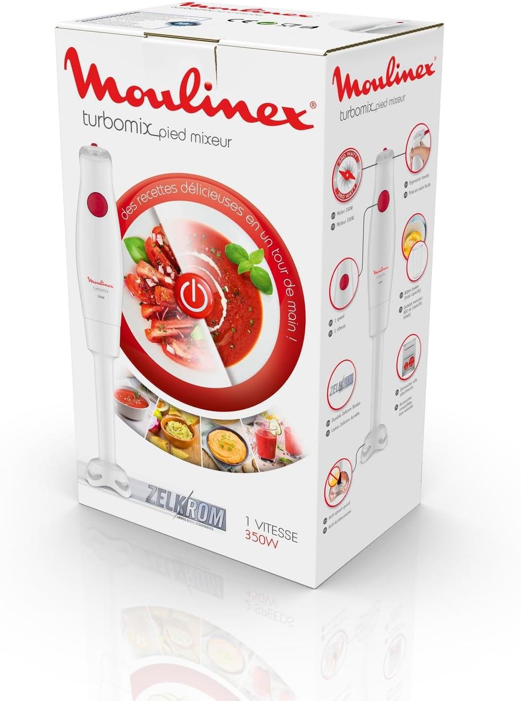 خلاط يدوي 350 واط بسرعة واحدة مع كوب 800 مل – Moulinex Turbomix DD12A110 - الصورة 6