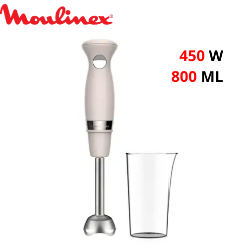 Bras Mixeur 450W 2 Vitesse 800ml Inox Moulinex Soleil Ivoire DD471A10