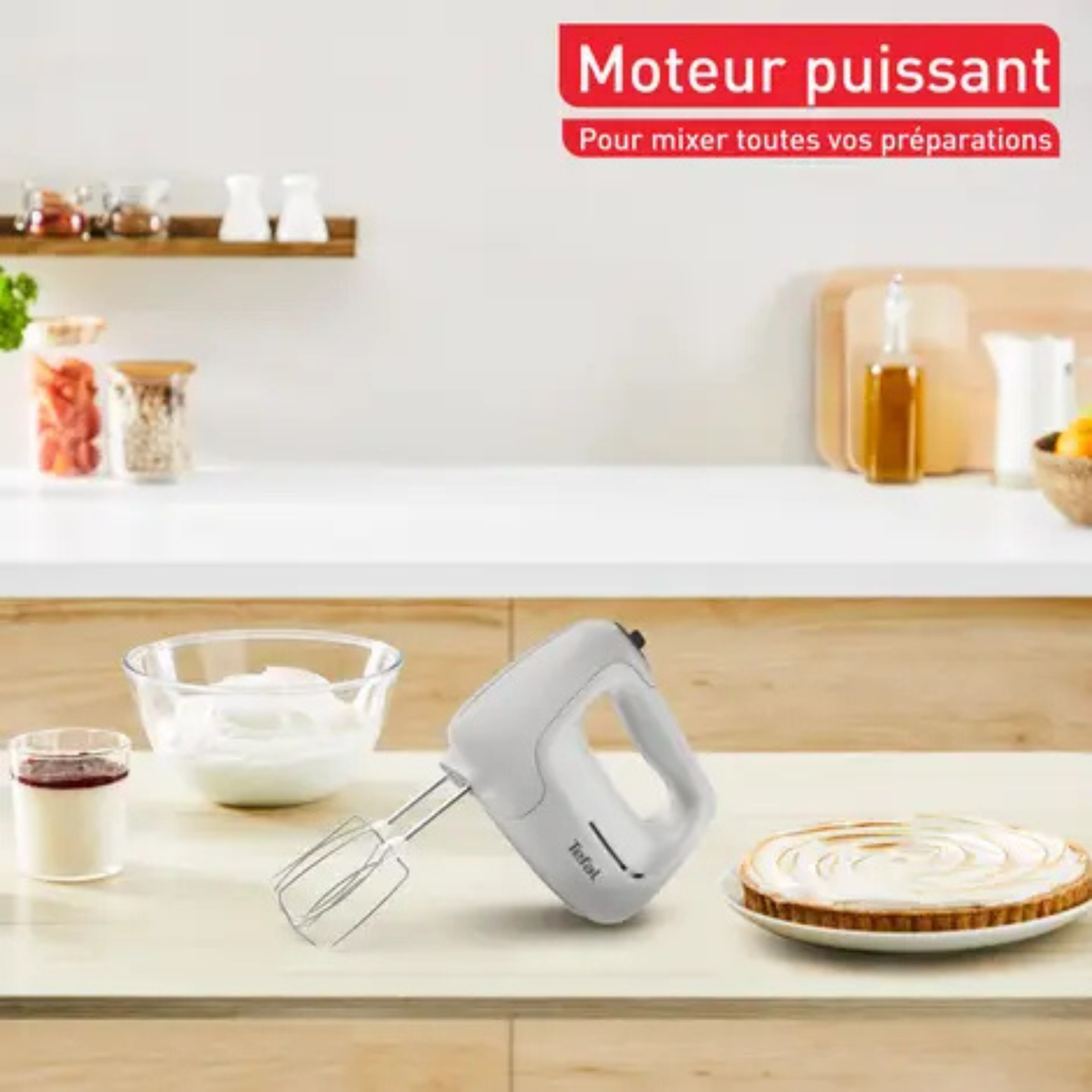 خلاط يدوي كهربائي 450 واط بخمس سرعات مع وظيفة توربو – Tefal HT450N10 - الصورة 3