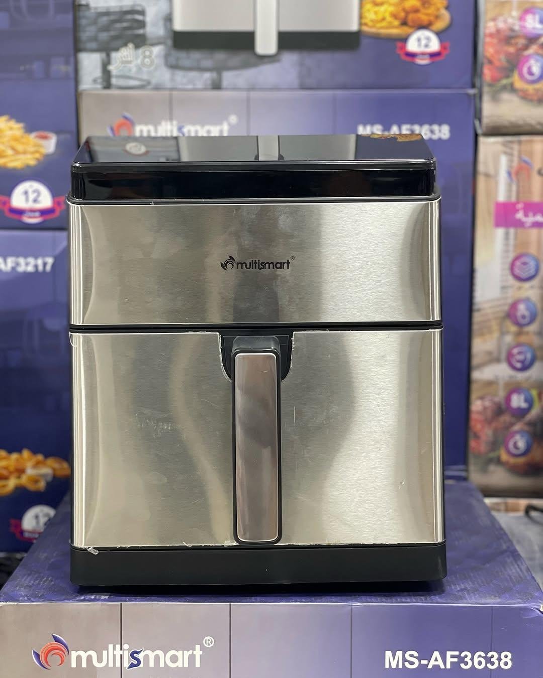 Friteuse sans huile Air Fryer Double Resistance 8L 1800W Façade En Inox - Multismart MS-AF3638 – Image 4