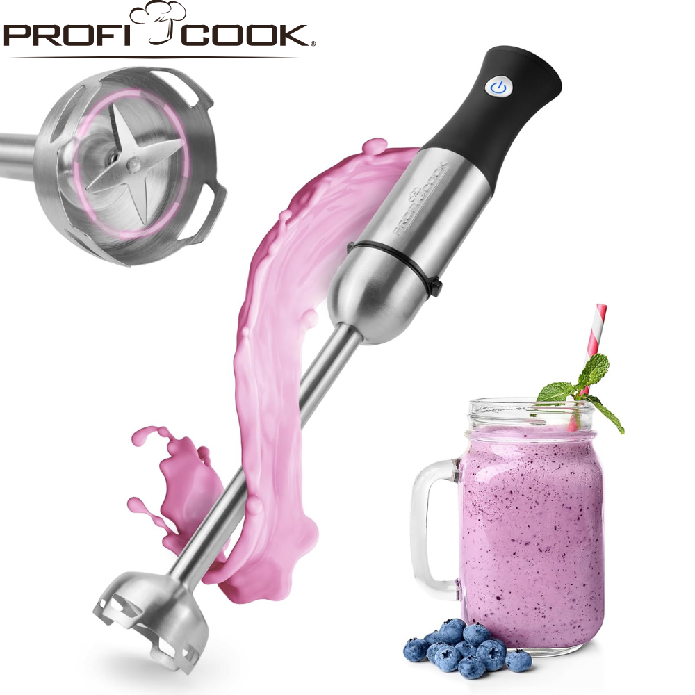 Bras Mixeur Plongeant Inox avec 4 lames 1000W PROFICOOK PC-SM1094