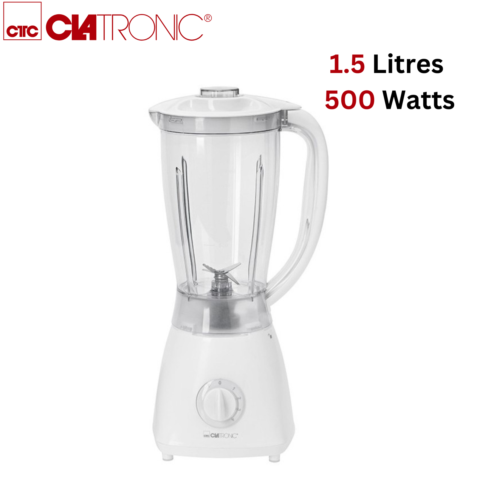 Blender Mixeur Electrique Universel - 1,5L 500W avec 4 vitesses - Clatronic UM 3470
