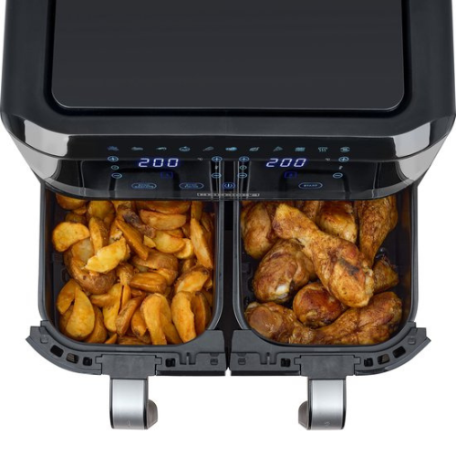 Friteuse Sans Huile Air Fryer 2400W 9L Double Bacs avec 9 Programmes Heinrich's HFR 8214 – Image 2