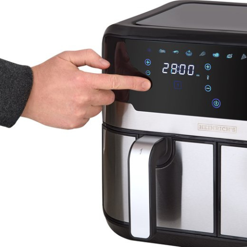 Friteuse Sans Huile Air Fryer 2400W 9L Double Bacs avec 9 Programmes Heinrich's HFR 8214 – Image 3