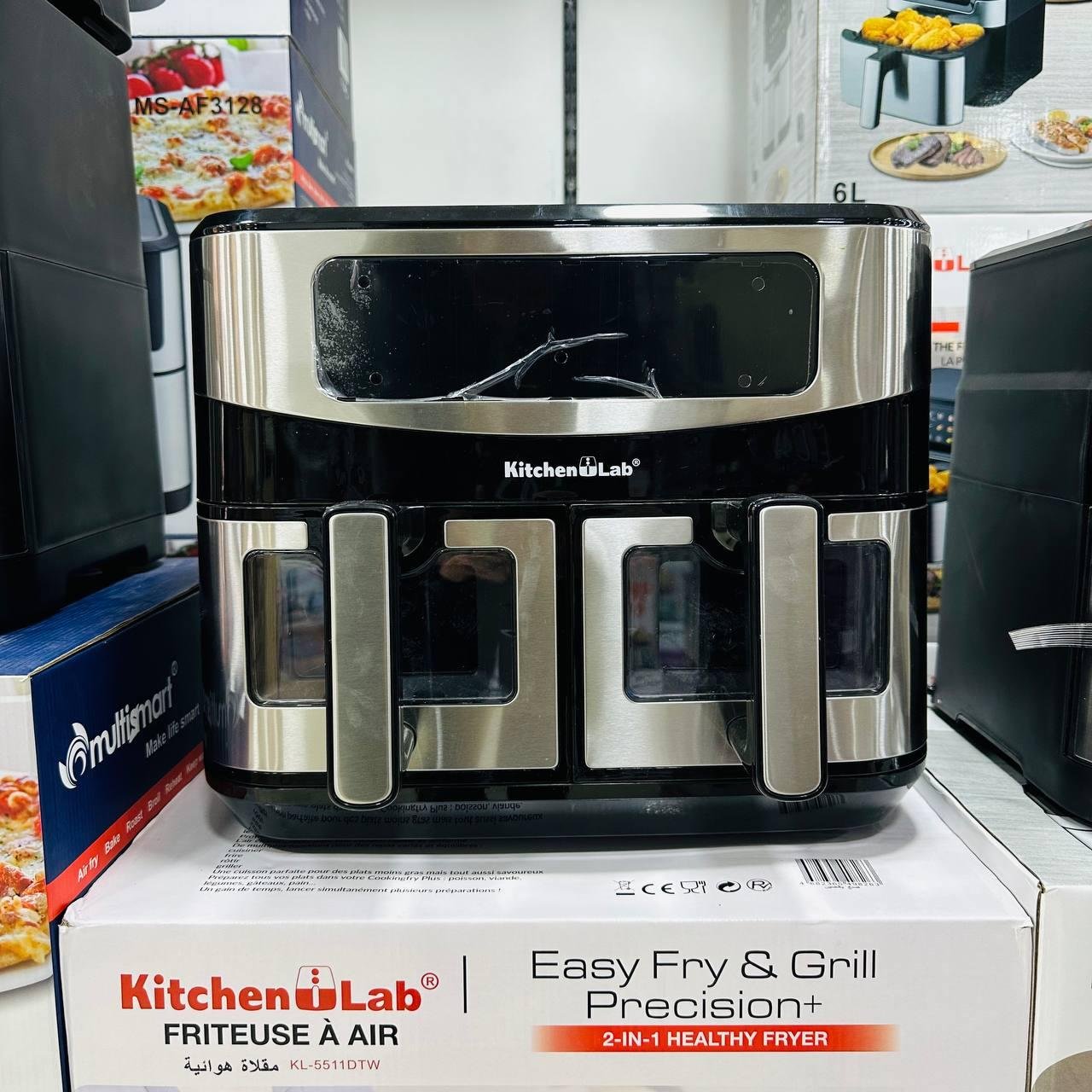 Friteuse Air Fryer Sans Huile 9L 2400W Double Bacs KitchenLab Easy Fry and Grill Precision+ KL-5511DTW – Image 4