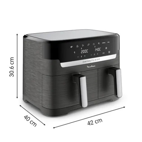 Friteuse Air Fryer Sans Huile 8.3L 2700W 8 Programmes Moulinex Dual Easy Fry & Grill XXL EZ905B20 – Image 8