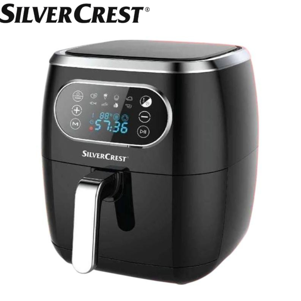 Friteuse Air Fryer Sans Huile 6L 1800W avec 8 Programmes SilverCrest DF7006TK-N