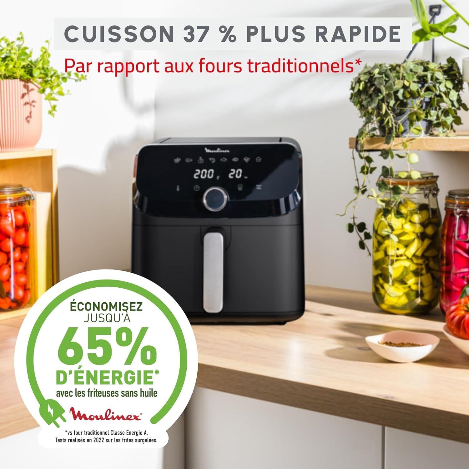 Friteuse Air Fryer sans huile 7.5L 2020W 8 Programmes Moulinex Easy Fry mega EZ8558F0 – Image 5