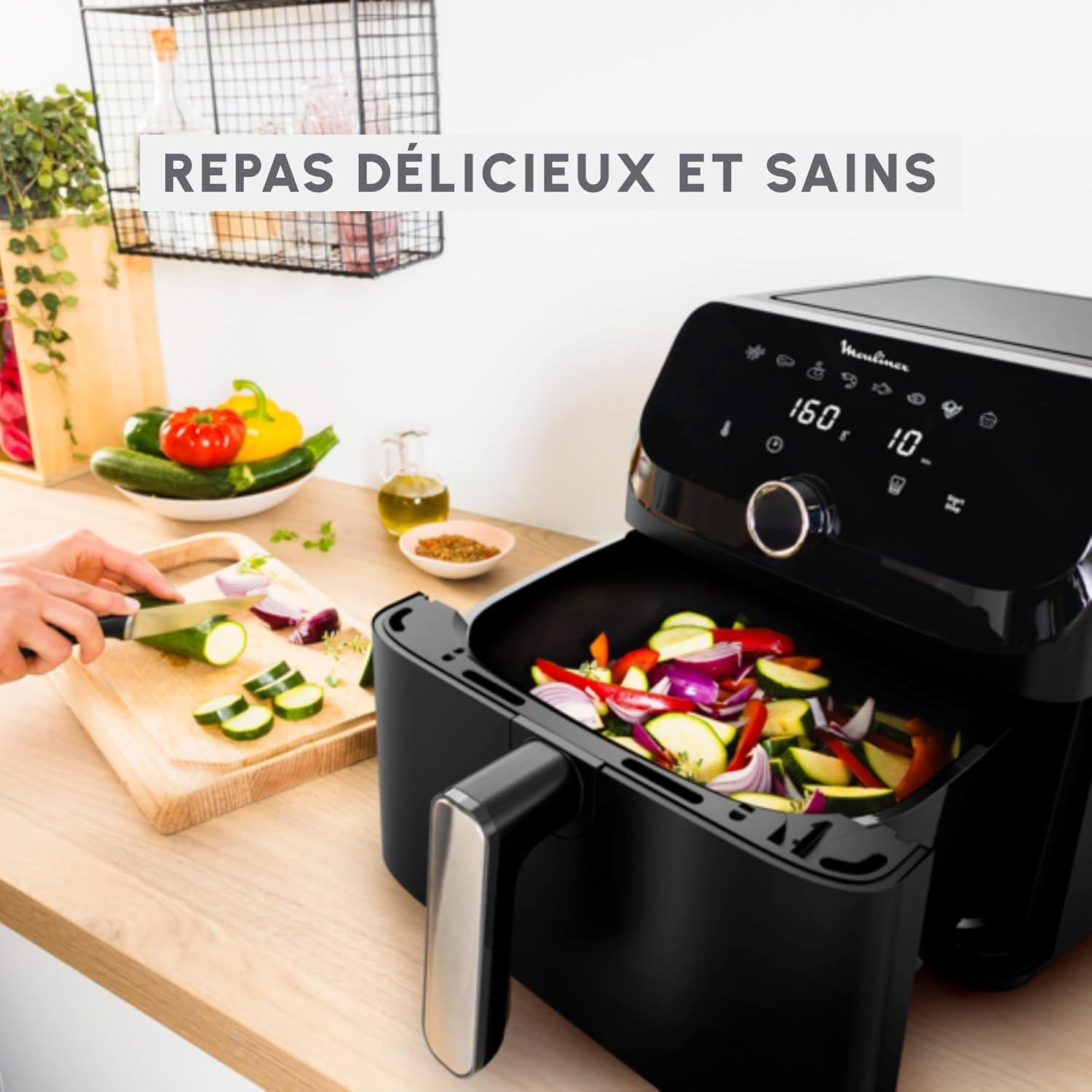 Friteuse Air Fryer sans huile 7.5L 2020W 8 Programmes Moulinex Easy Fry mega EZ8558F0 – Image 6