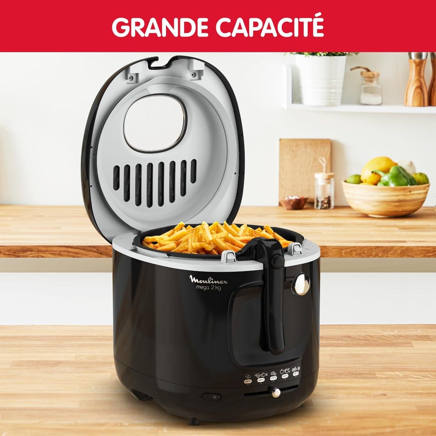 Friteuse à Huile 3.3L 1800W avec Panier 2KG Mega - Moulinex AM480870 – Image 2