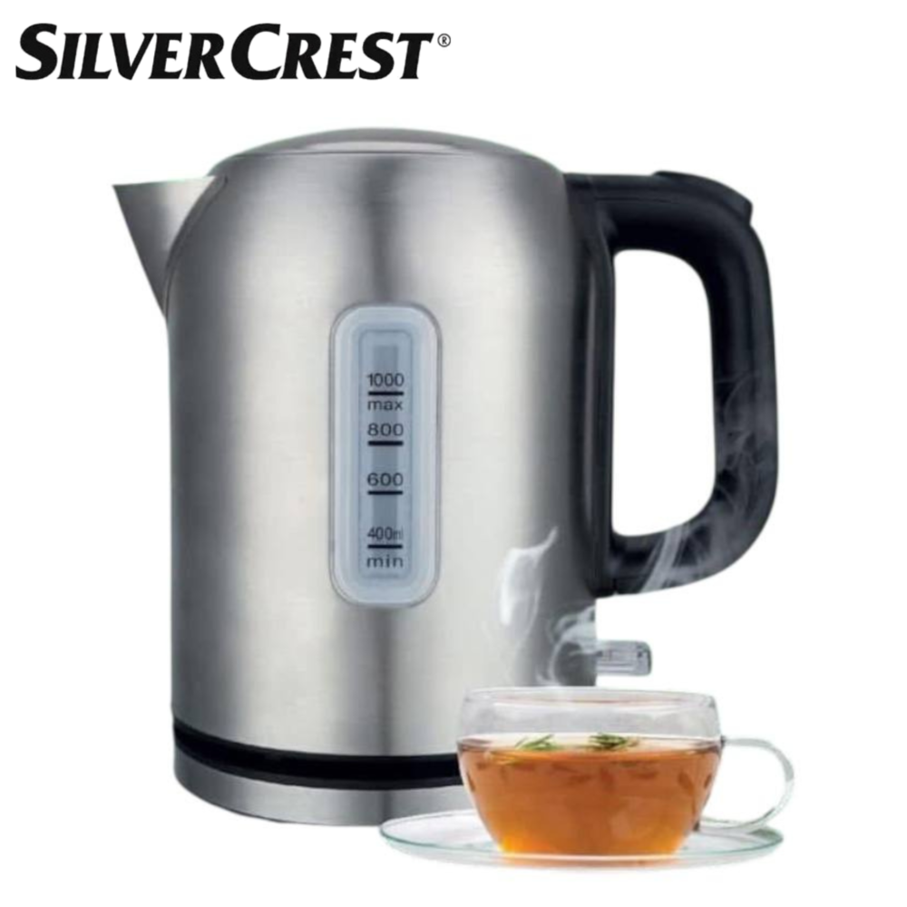 Bouilloire Electrique Sans Fil En Inox 1 L 2200 W - SilverCrest KE02403A-GS