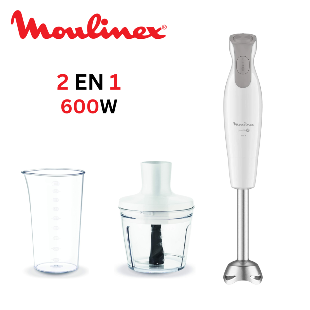 Bras mixeur Plongeant 2En1 600W Avec Hachoir et Verre doseur Moulinex Dailychef DD552110