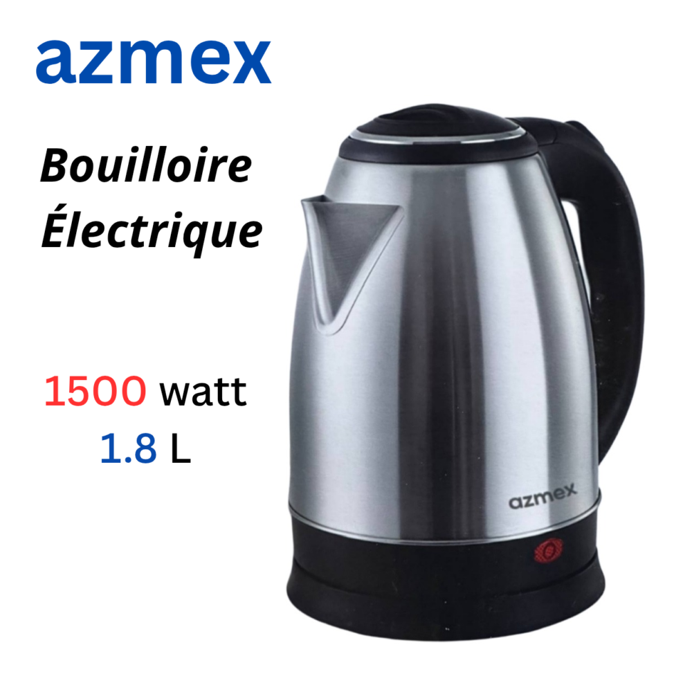 Bouilloire Eléctrique Sans Fil En Inox 1.8L 1500W - Azmex AZ-B100