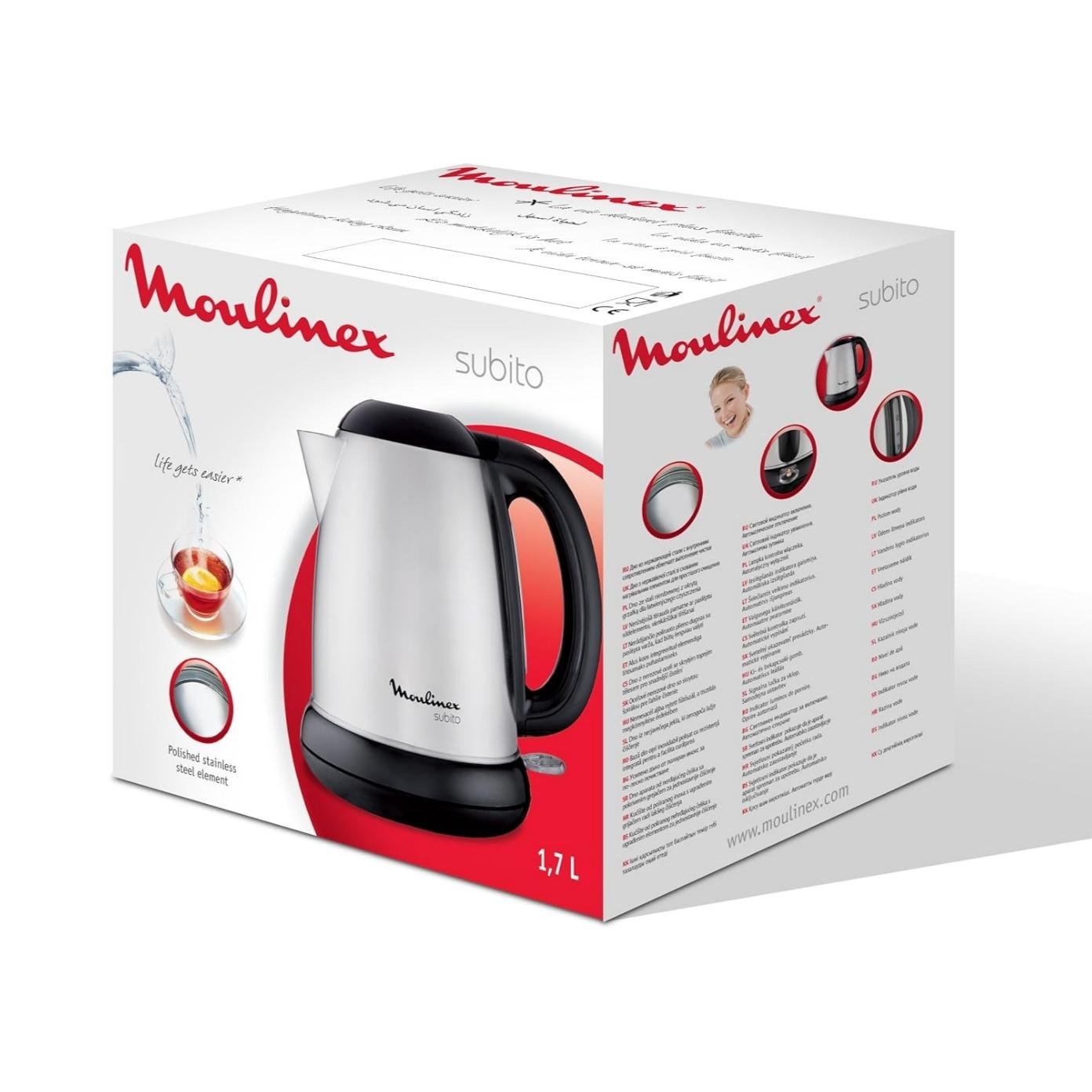 Bouilloire Électrique Sans Fil En Inox 1.7L 2400W Avec Filtre Amovible - Moulinex Subito Select BY540D10 – Image 7