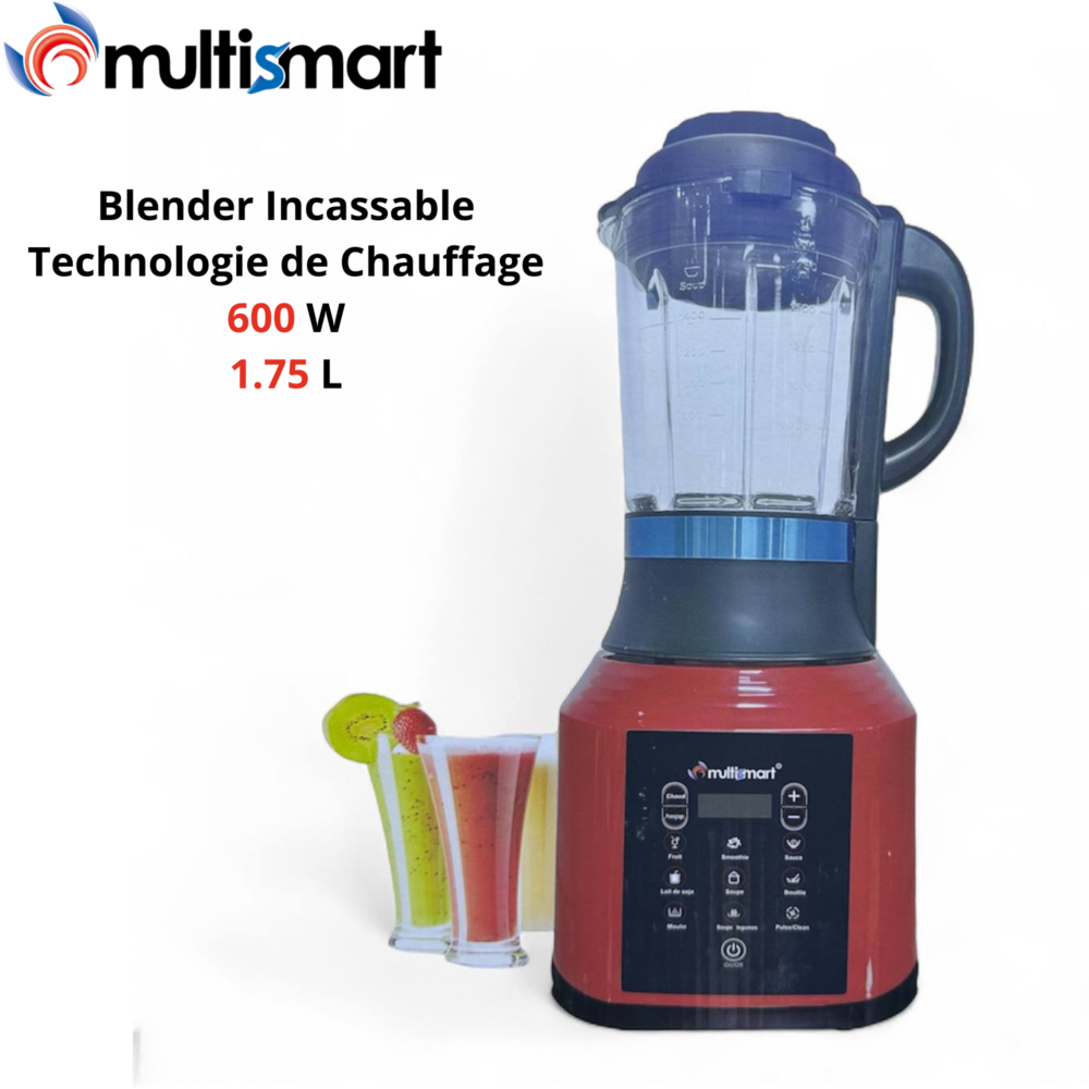 Blender Mixeur Electrique Chauffant 600-850 W 1.75L Incassable - Plusieurs Préréglages - Multismart MS-BD3101