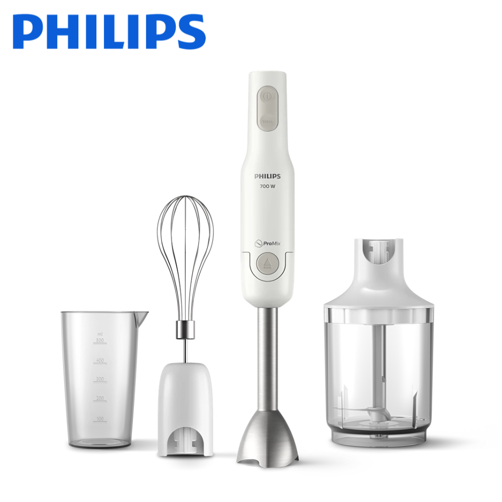Bras Mixeur Plongeant 3 EN 1 - 700W 2 Vitesses Avec Hachoir Fouet et Verre Doseur ProMix Philips HR2545/01