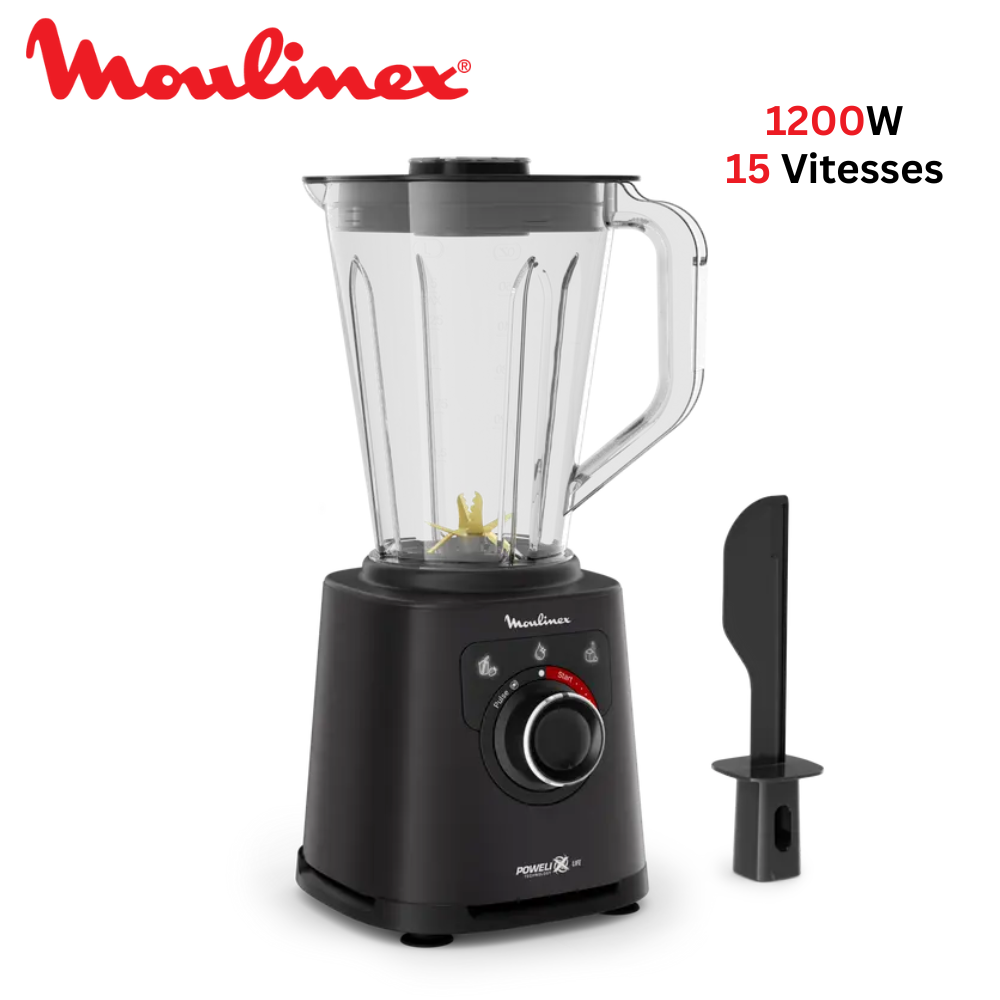 Blender Mixeur Electrique 1200W 2L avec 15 vitesses et 6 Lames - Moulinex PerfectMix+ LM88A810