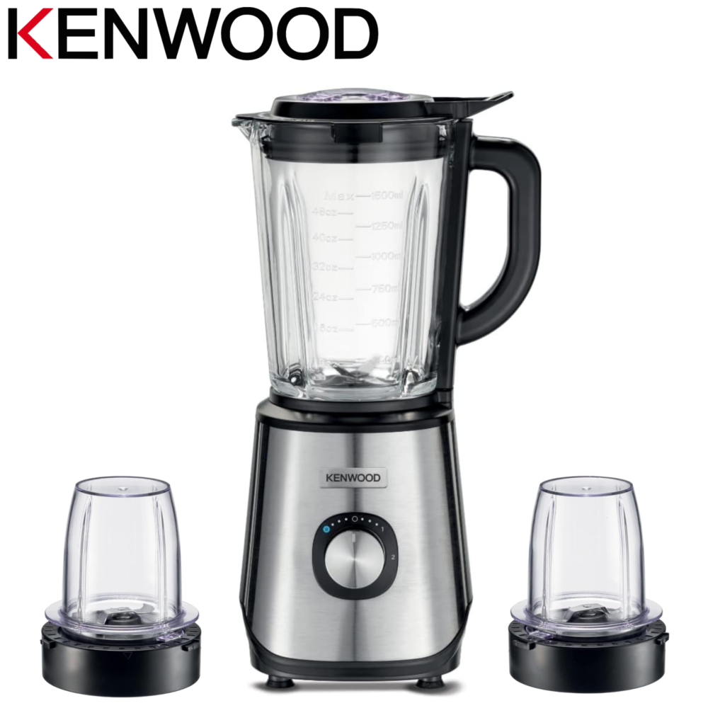 Blender Mixeur En Verre 1000W 2L 2 Vitesses Avec 02 Moulins - Fonction Ice Crush - Kenwood BLM45.720SS