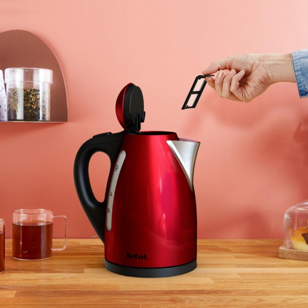 غلاية كهربائية بدون سلك من الفولاذ المقاوم للصدأ 1.7 لتر 2400 واط مع فلتر مضاد للترسبات قابل للإزالة – Tefal KI110511 - الصورة 2