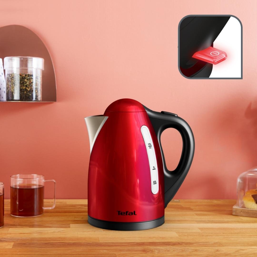 غلاية كهربائية بدون سلك من الفولاذ المقاوم للصدأ 1.7 لتر 2400 واط مع فلتر مضاد للترسبات قابل للإزالة – Tefal KI110511 - الصورة 4